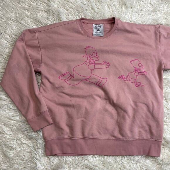 The Simpsons Graphic Gender-Neutral Pink Sweatshirt for Adults Medium - Picture 1 of 4
